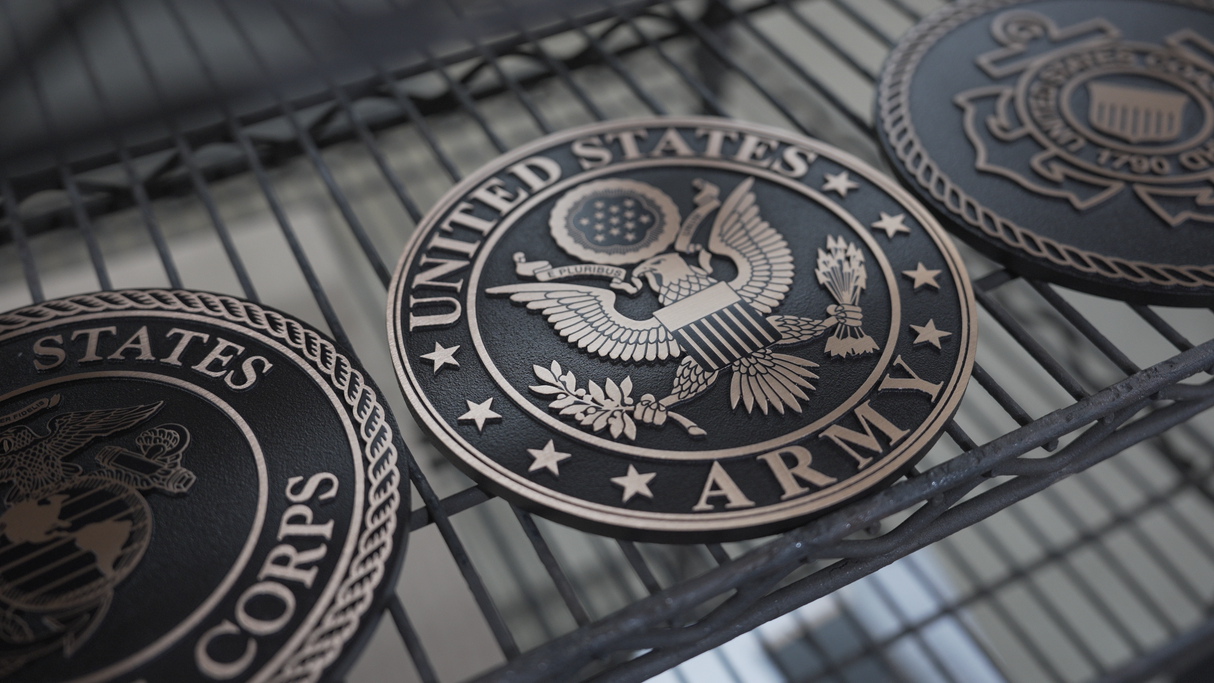 Solid bronze US military seals