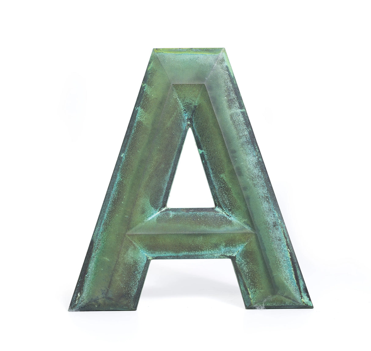 Verde Patina Prismatic Cast Bronze Sign Letters & Numbers Gemini