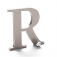 Champagne anodized aluminum sign letter R.