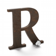 Weathered steel letter R.