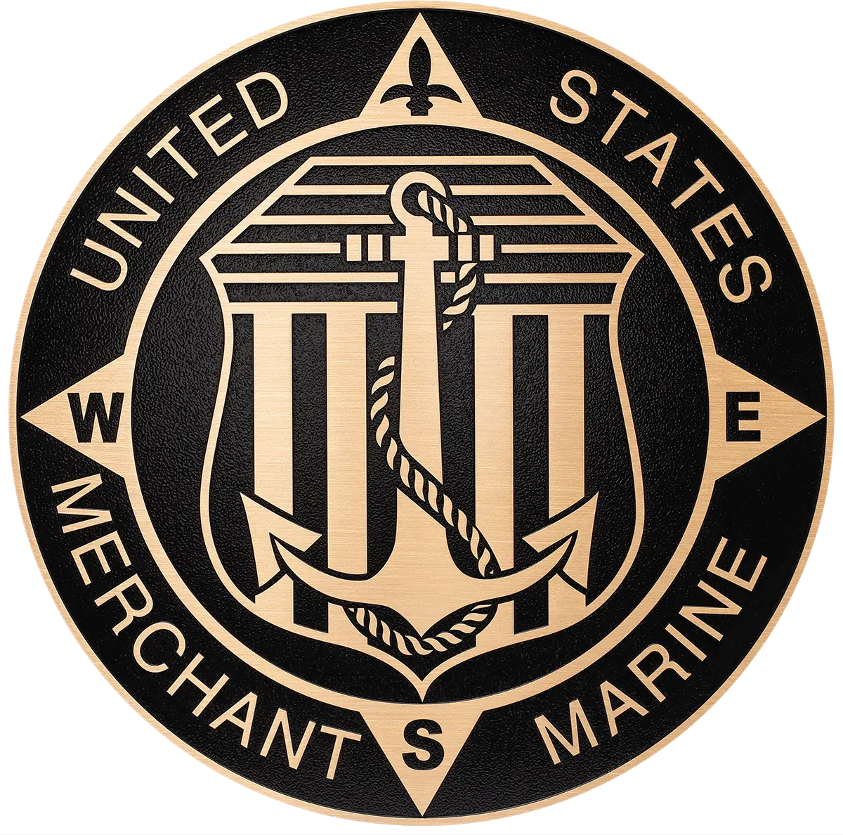 Solid cast division 10 BAA & BABA certified architectural bronze US Merchant Marine seal