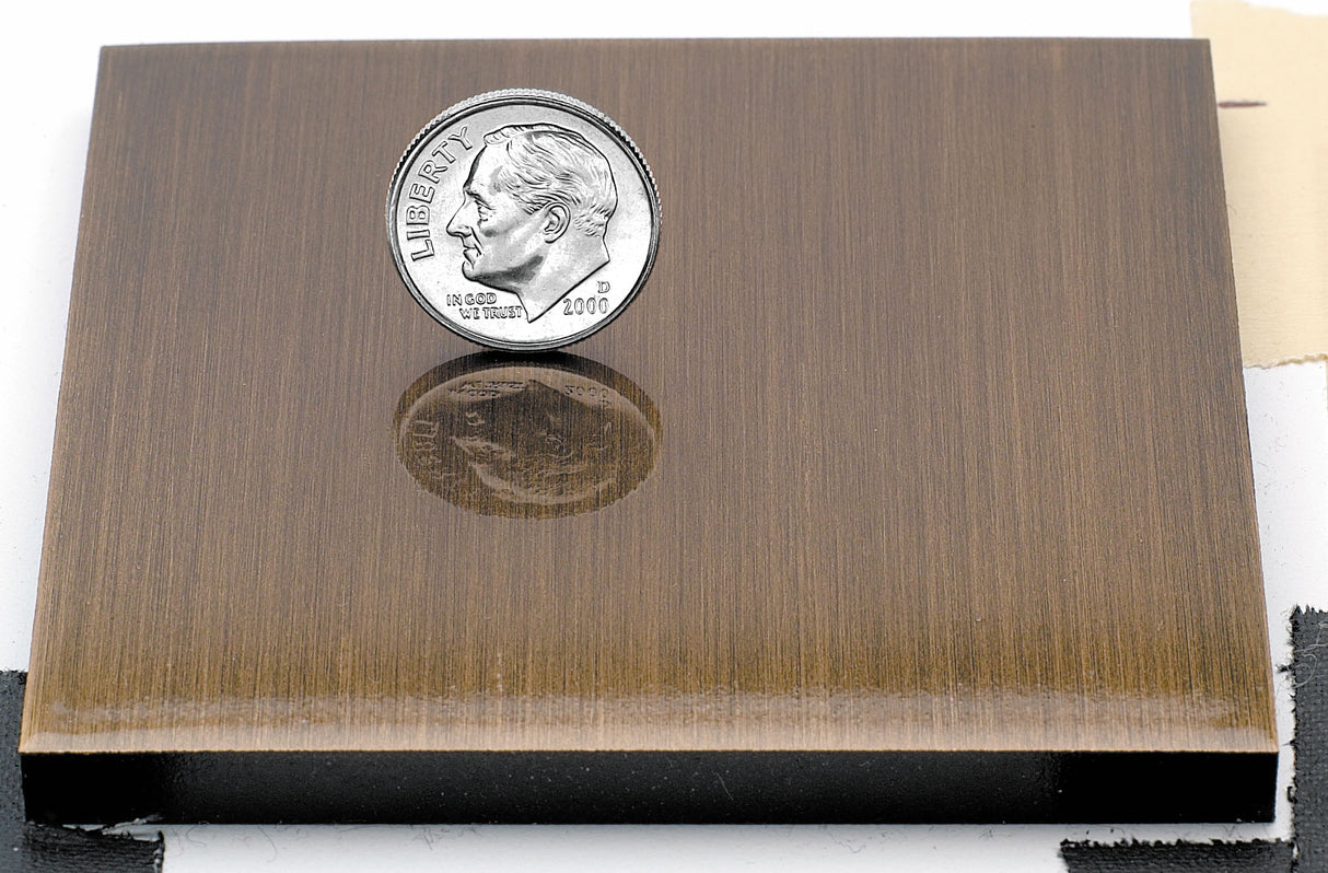 Sample of an aged bronze finish for sign letters.