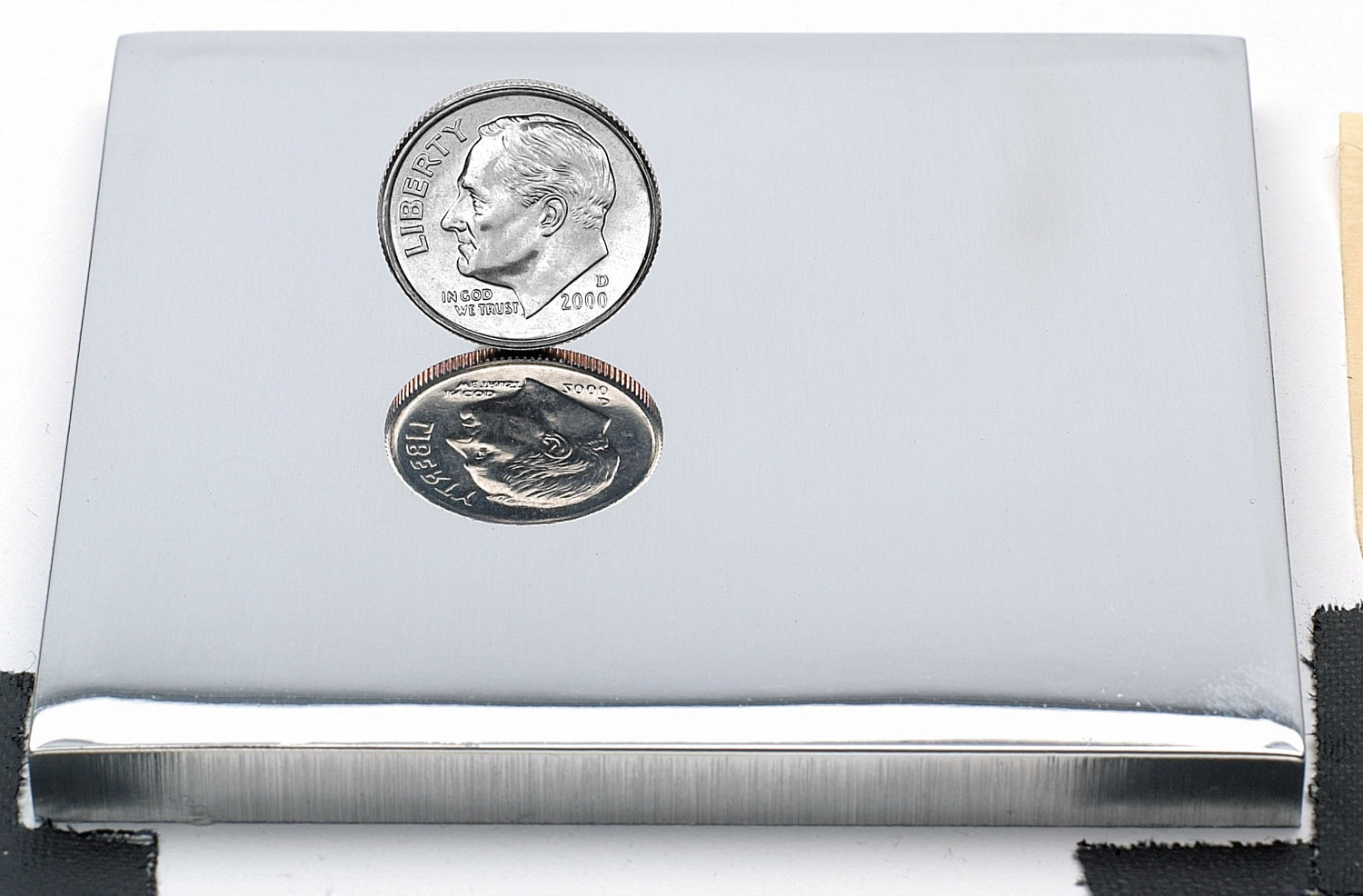 Sample of a polished aluminum sign letter finish.