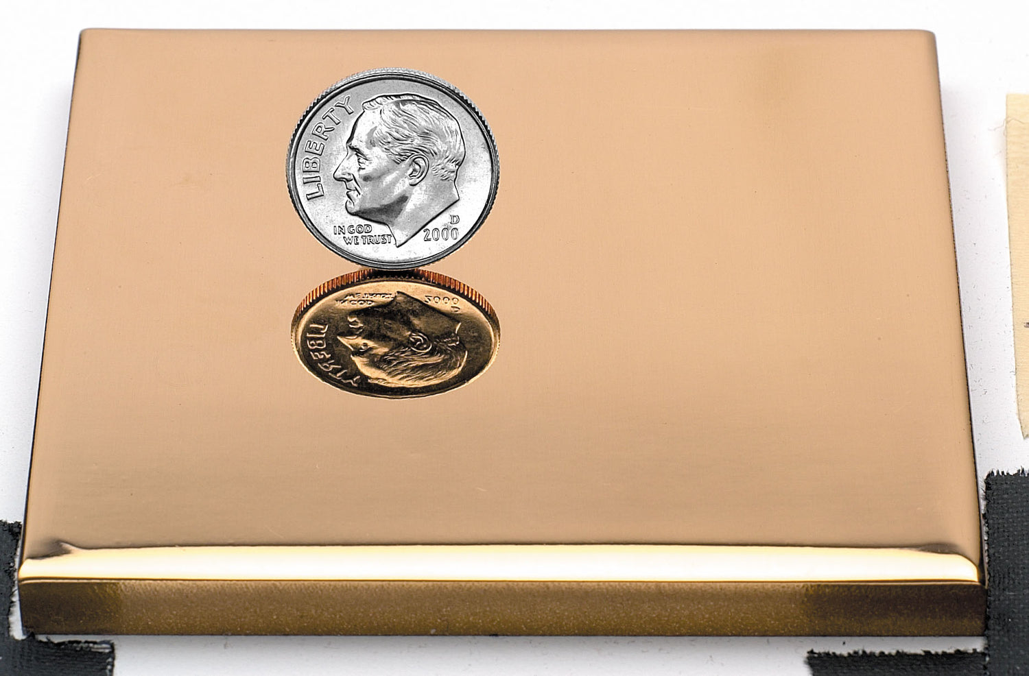 Sample for a polished bronze sign letter finish.