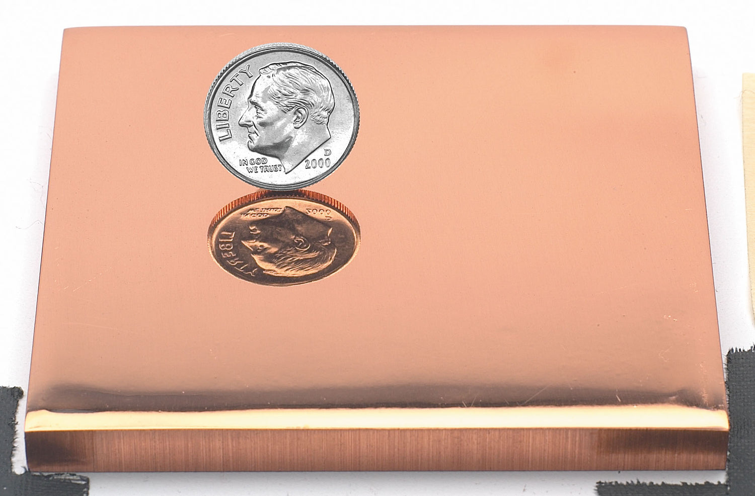 Sample of a polished copper finish for sign letters.