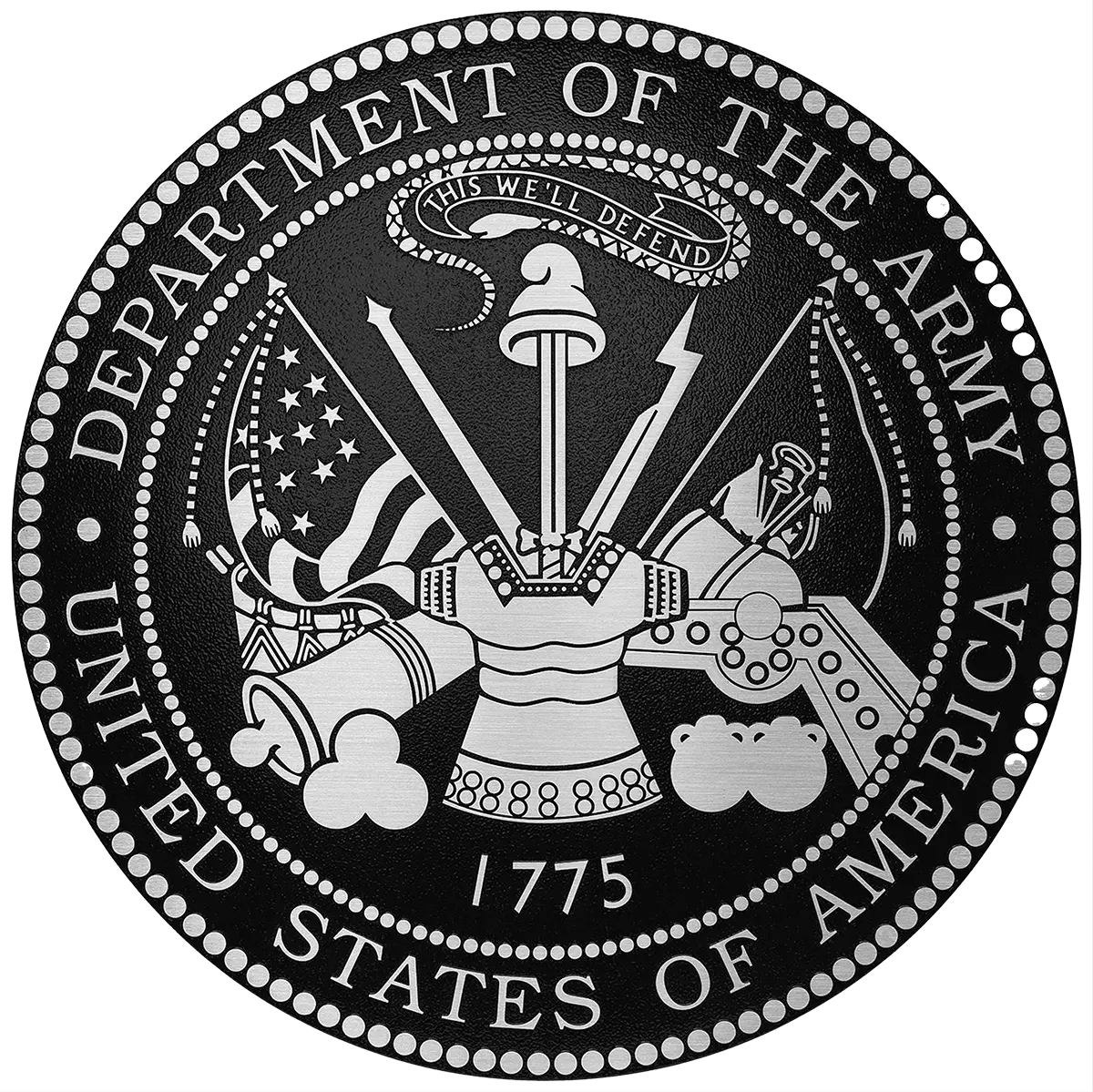 Solid cast division 10 BAA & BABA certified architectural aluminum US Army seal