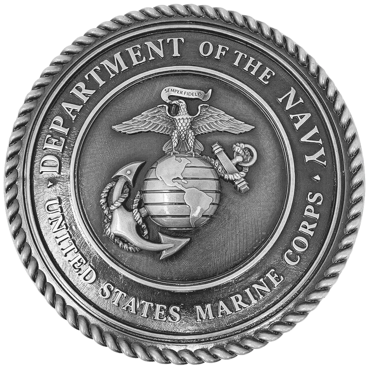 Solid cast division 10 BAA & BABA certified architectural sculpted aluminum US Marine Corps seal.
