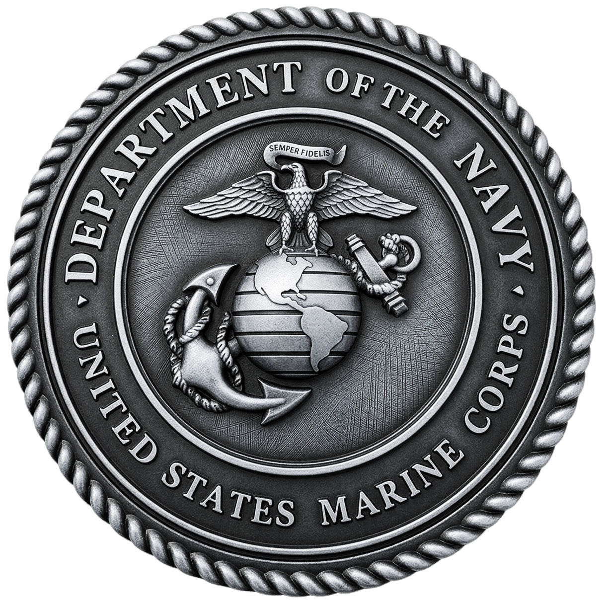 3D Sculpted US Marine Corps Aluminum Seal