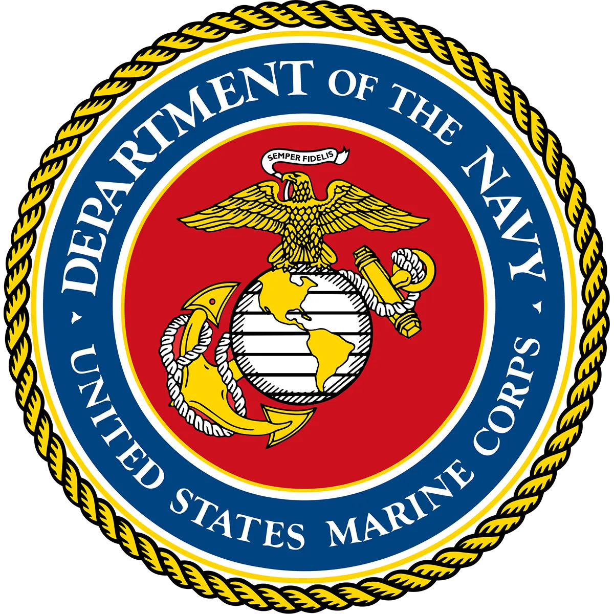 US Marine Corps colored aluminum seal