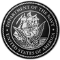 US Department of the Navy military seal in tooled aluminum metal.