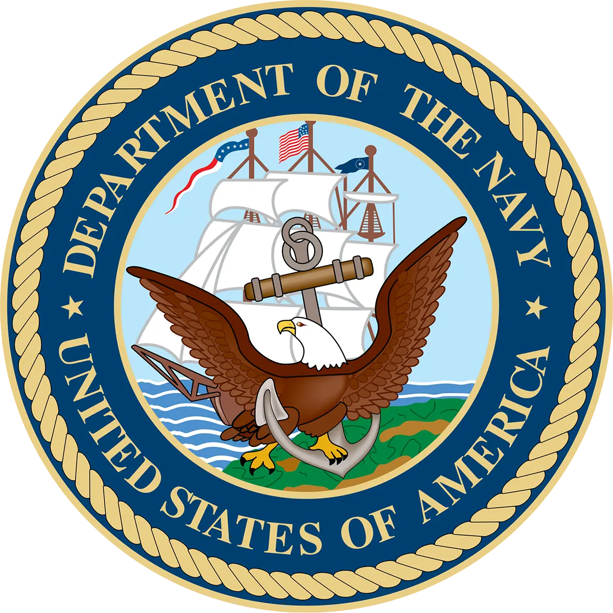 US Navy colored aluminum seal