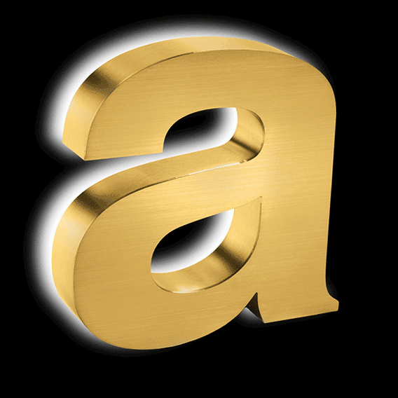 Halo Lit Gold Anodized Aluminum Channel Letters & Numbers
