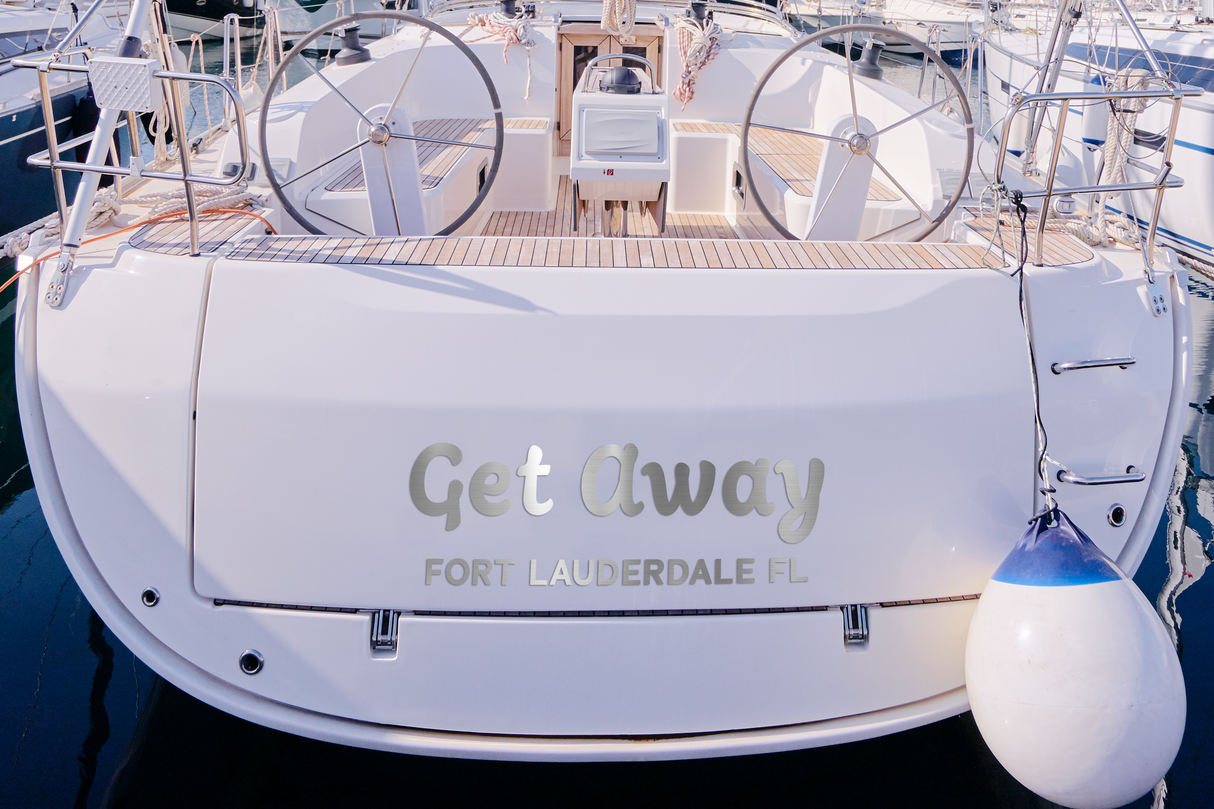 boat sign in polished marine grade stainless seal