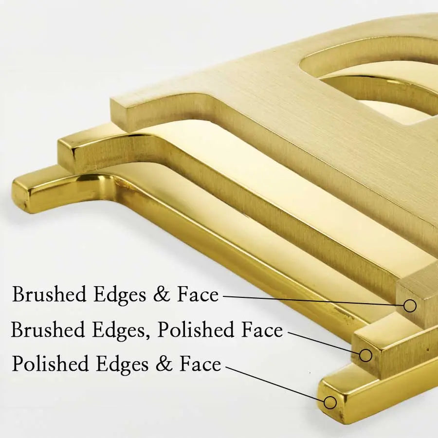Brushed and polished brass edge comparisons