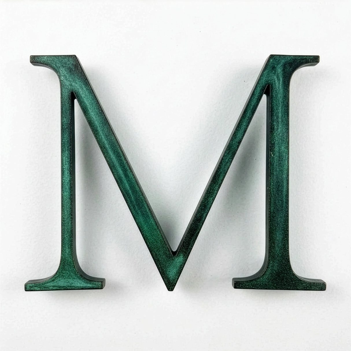 Verdigris patina bronze division 10 architectural sign letter