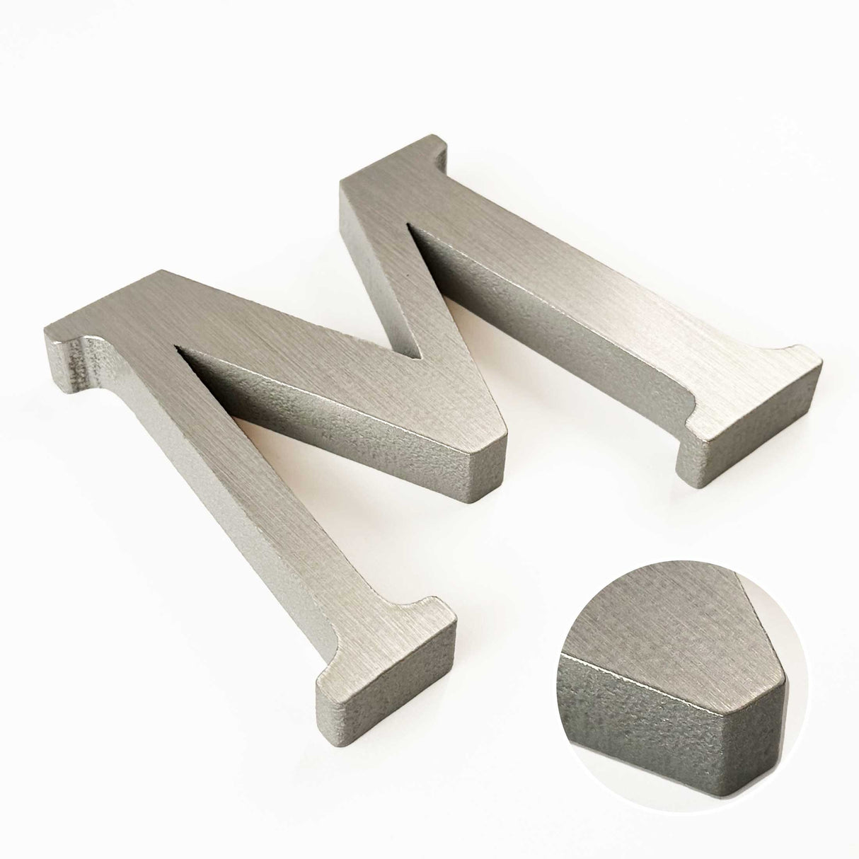 Flat Cast Brushed Aluminum Sign Letters