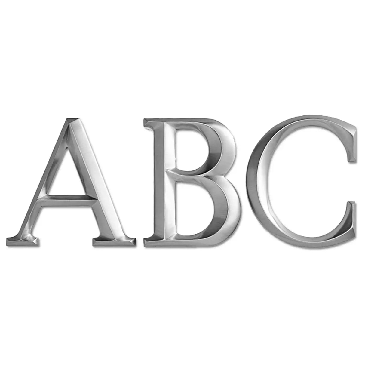 Cast aluminum sign letters in Architectural font with a prismatic face