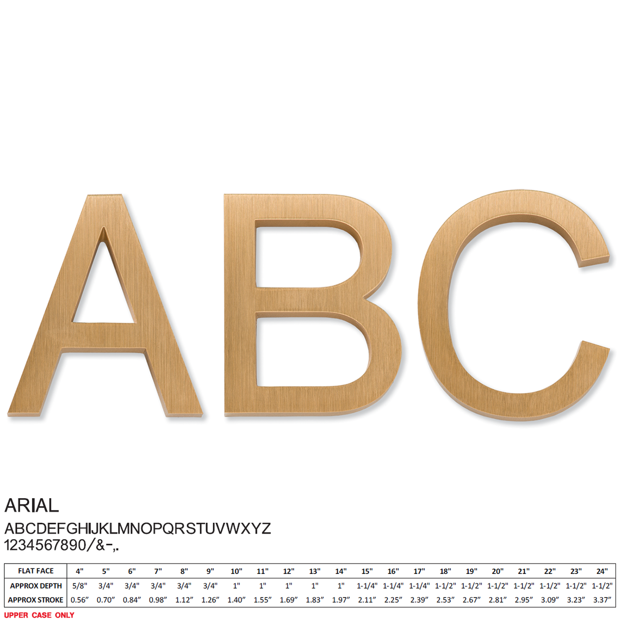 Flat Cast Brushed Bronze Sign Letters