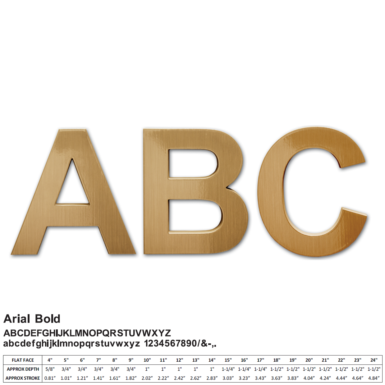 Flat Cast Brushed Bronze Sign Letters