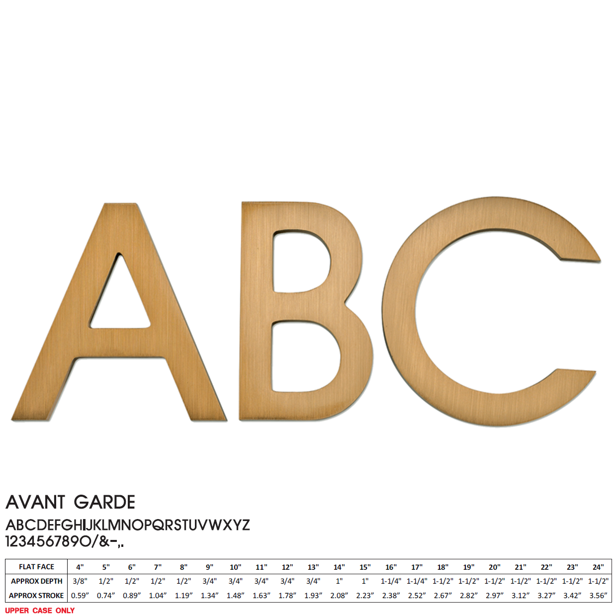 Flat Cast Brushed Bronze Sign Letters