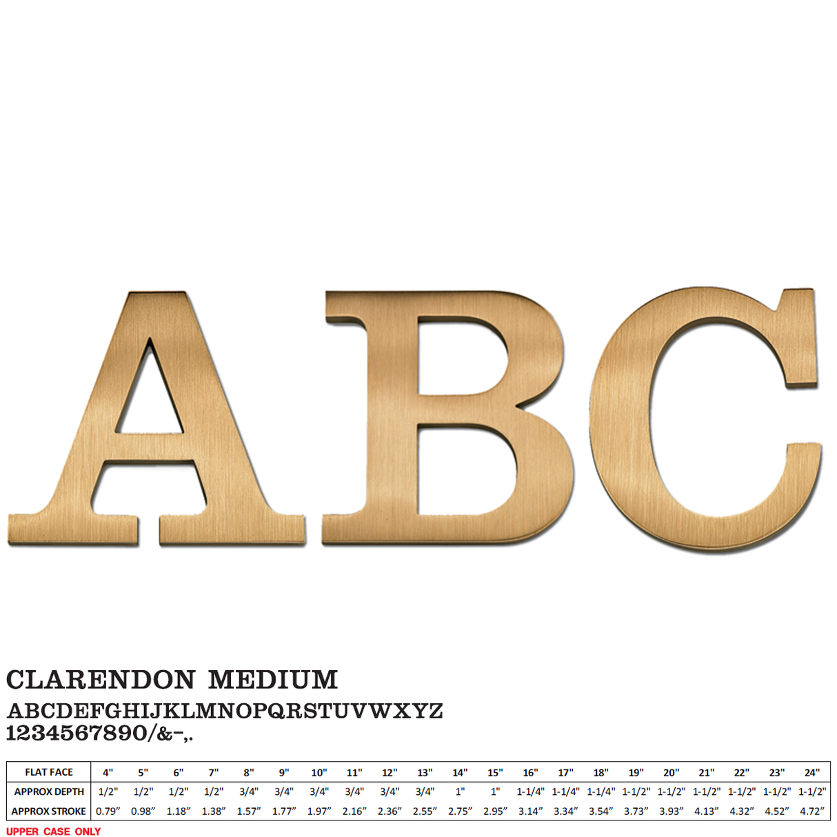 Flat Cast Brushed Bronze Sign Letters