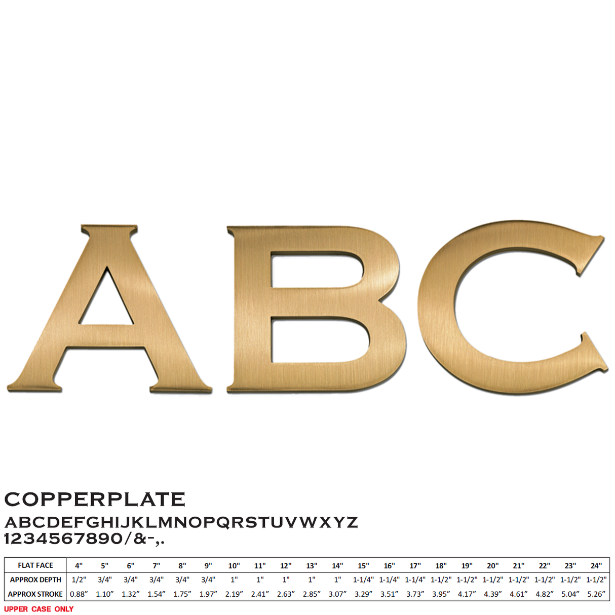 Flat Cast Brushed Bronze Sign Letters