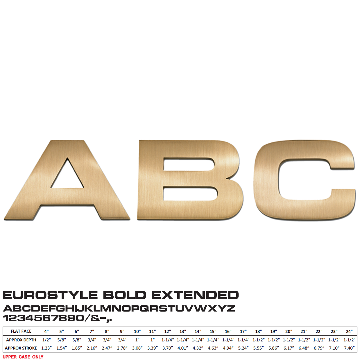 Flat Cast Brushed Bronze Sign Letters