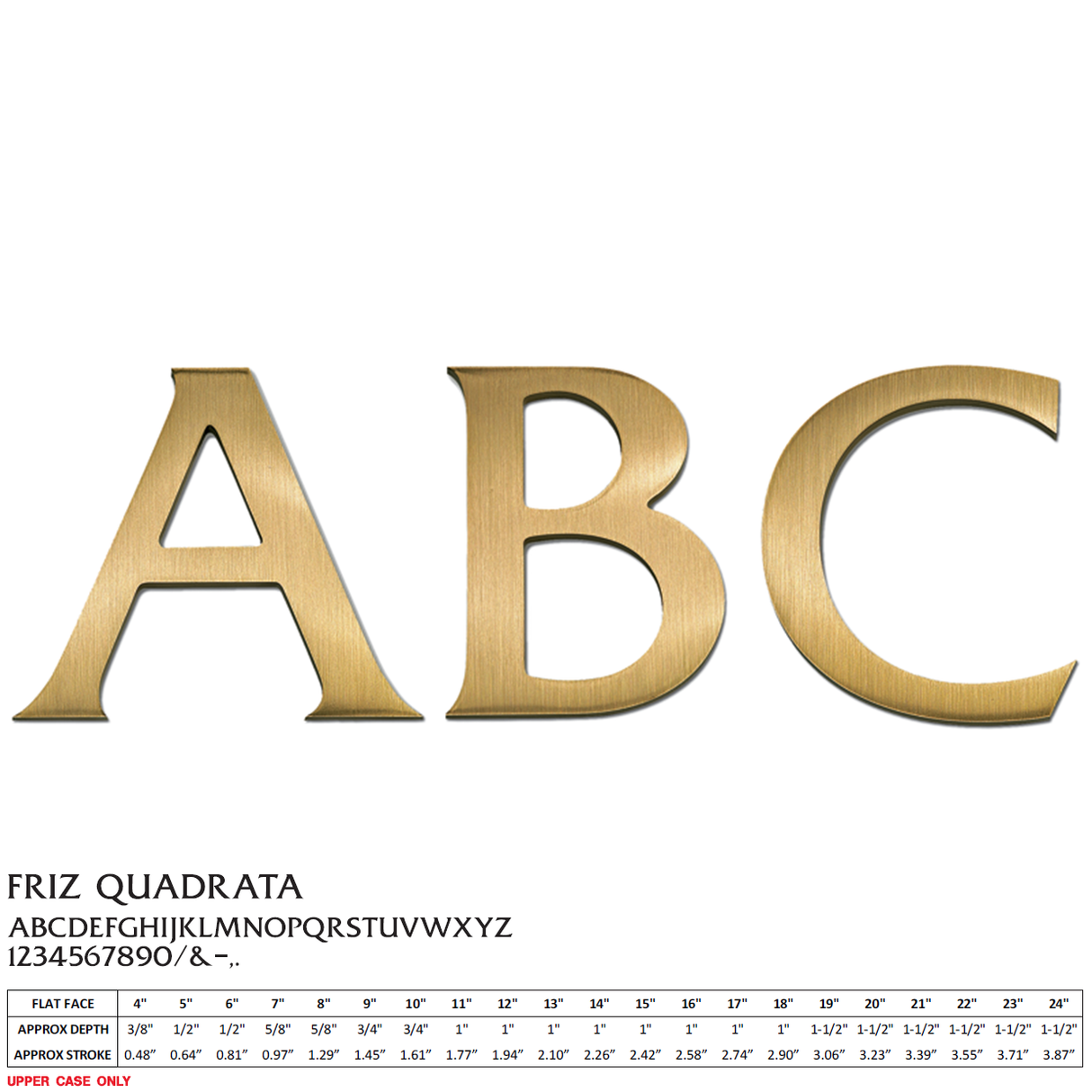 Flat Cast Brushed Bronze Sign Letters