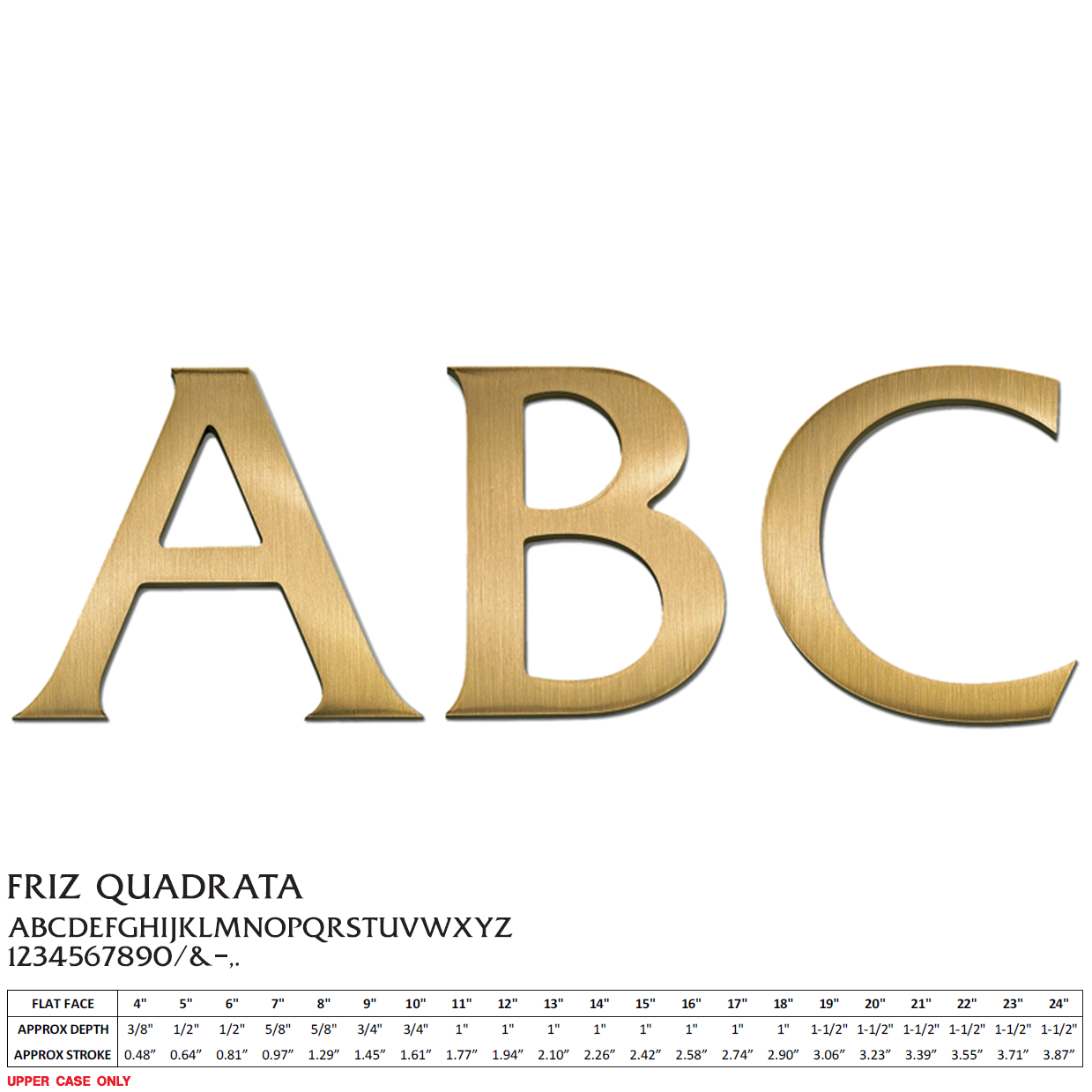 Flat Cast Brushed Bronze Sign Letters