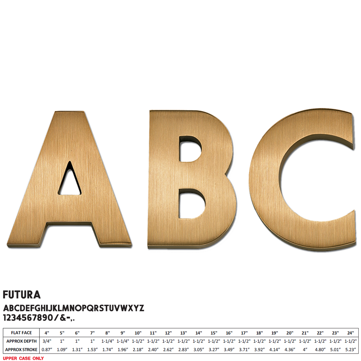 Flat Cast Brushed Bronze Sign Letters