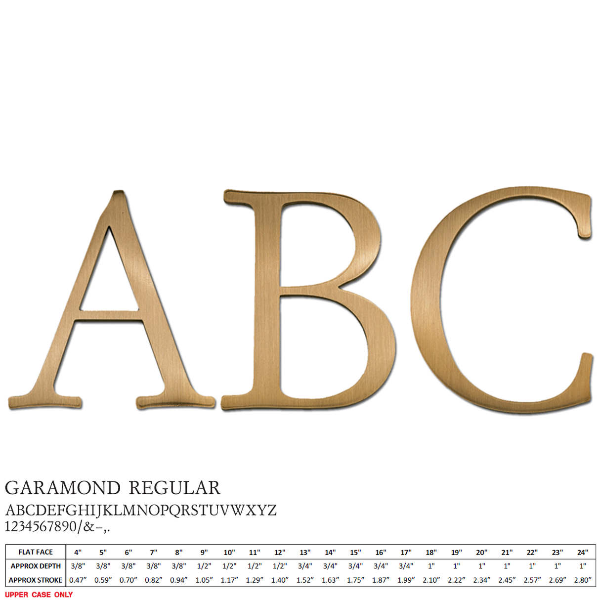 Flat Cast Brushed Bronze Sign Letters