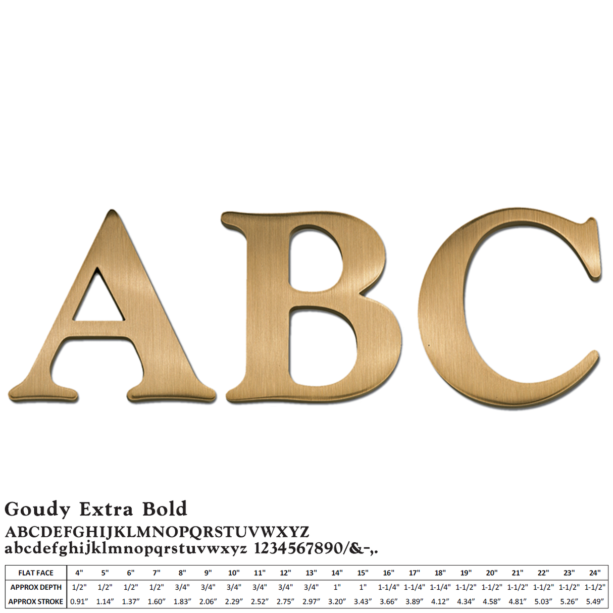 Flat Cast Brushed Bronze Sign Letters