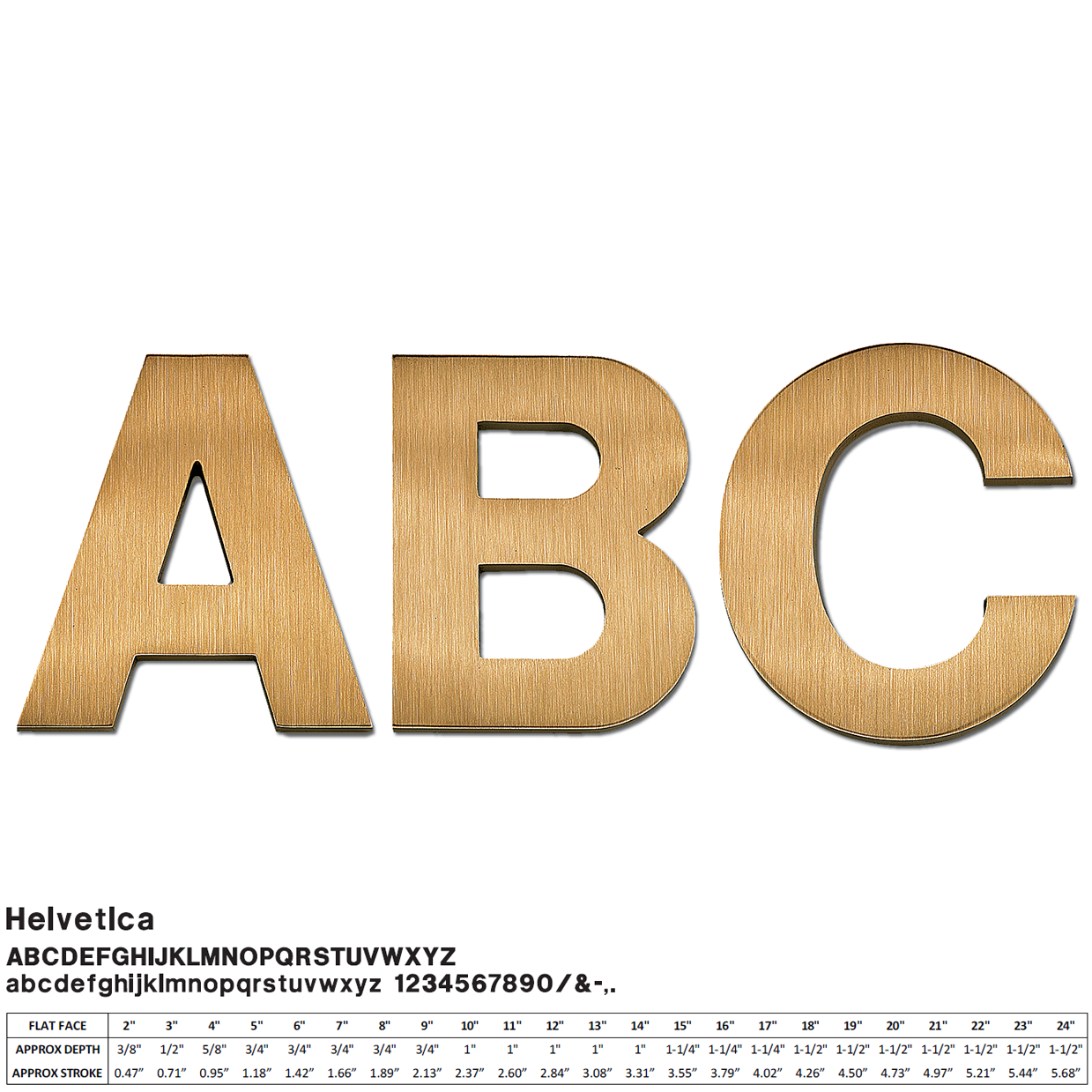 Flat Cast Brushed Bronze Sign Letters