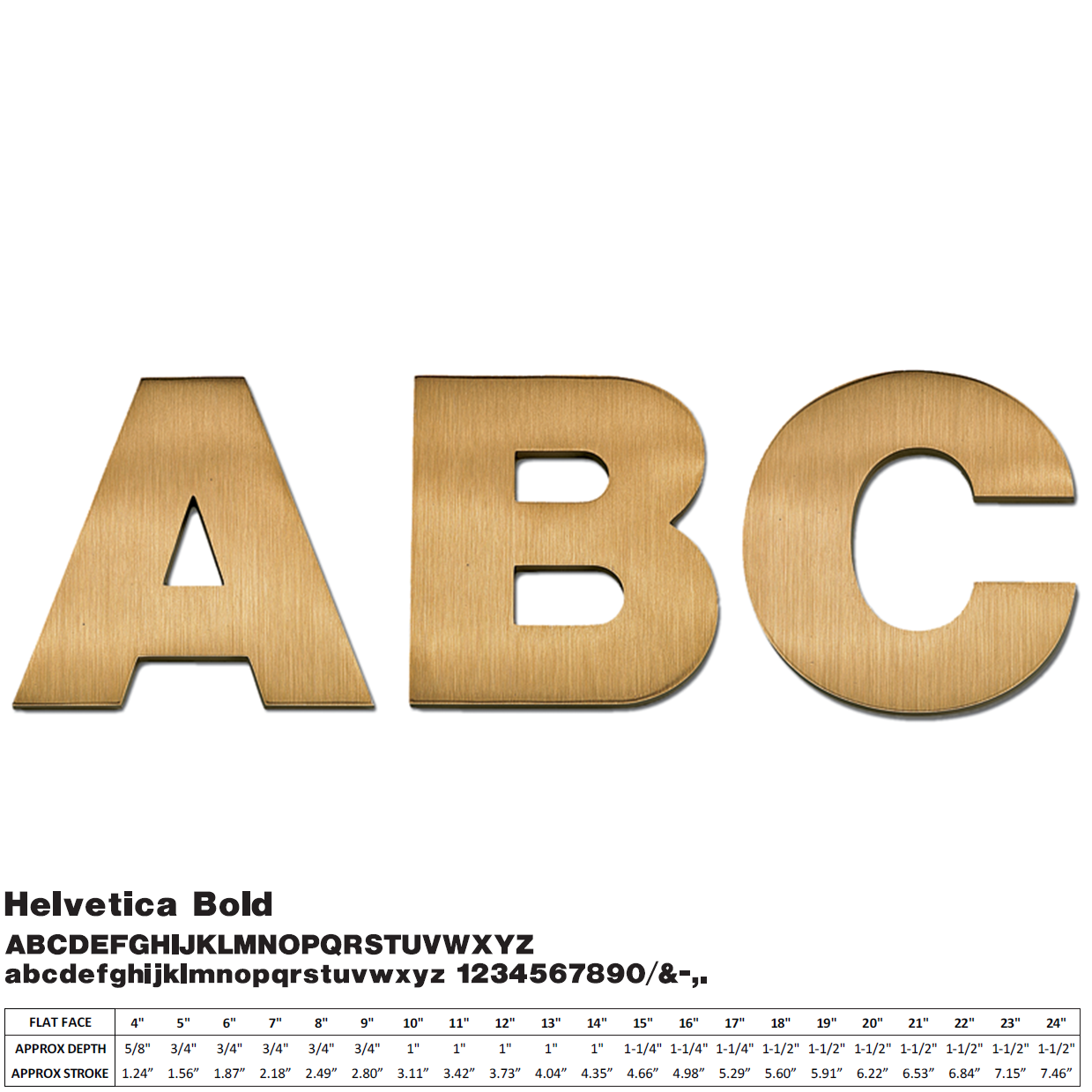 Flat Cast Brushed Bronze Sign Letters