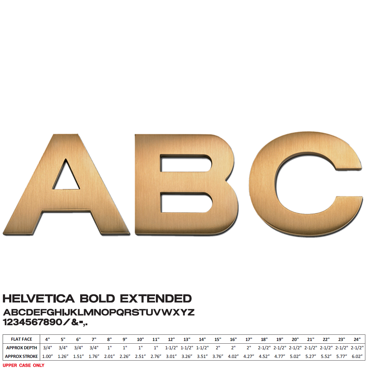 Flat Cast Brushed Bronze Sign Letters