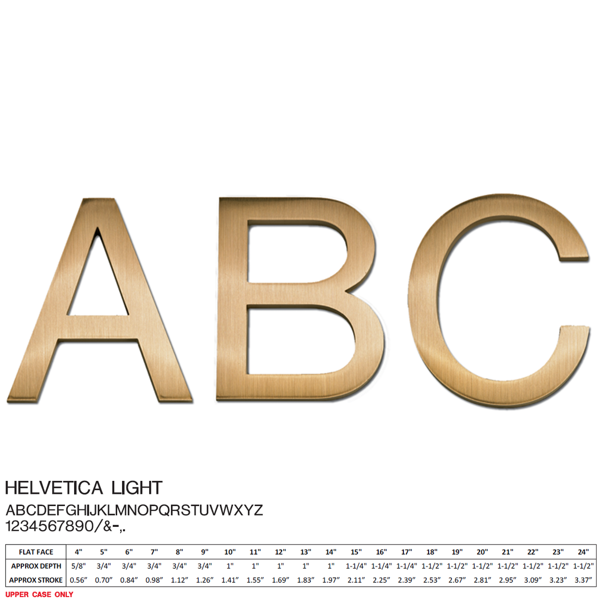 Flat Cast Brushed Bronze Sign Letters