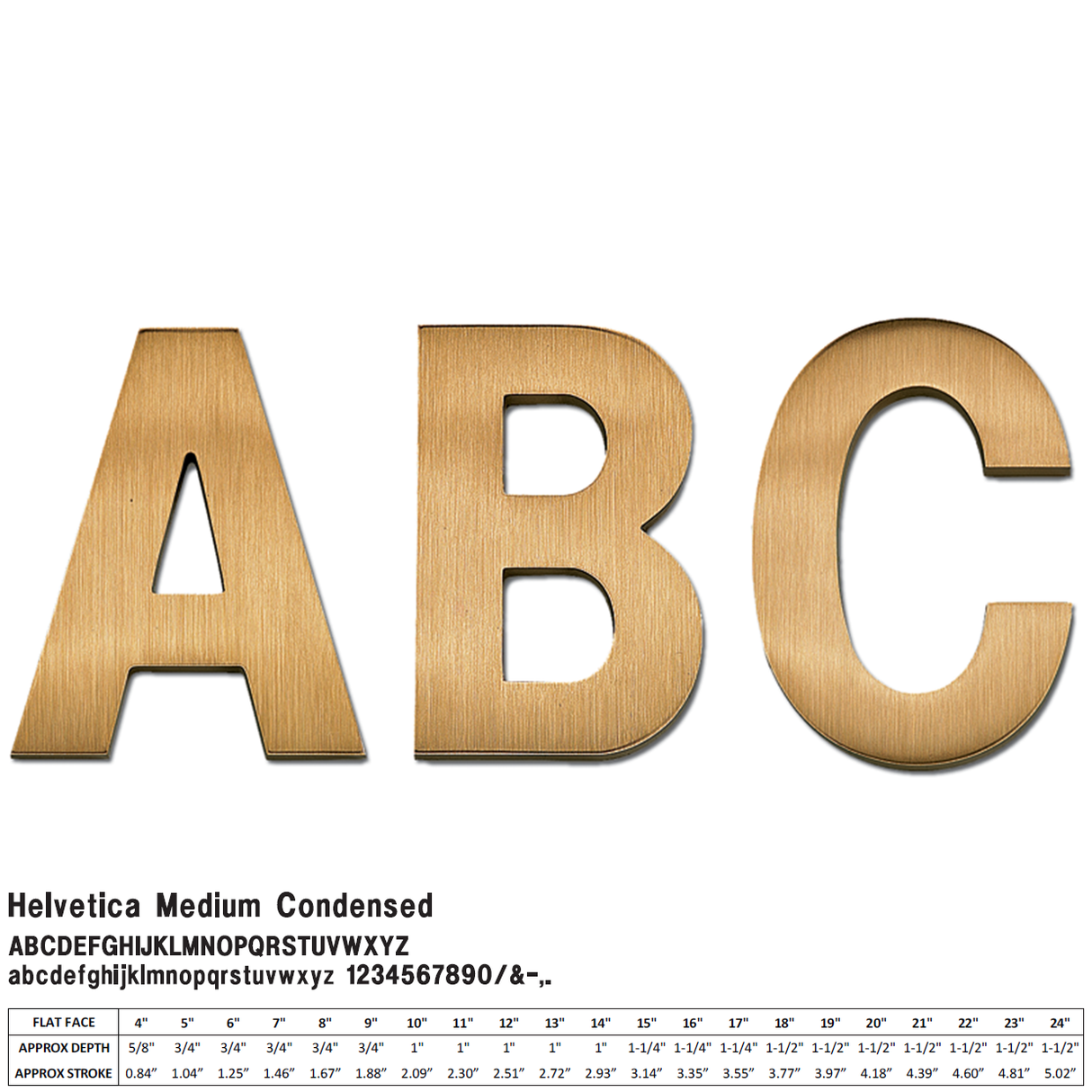 Flat Cast Brushed Bronze Sign Letters