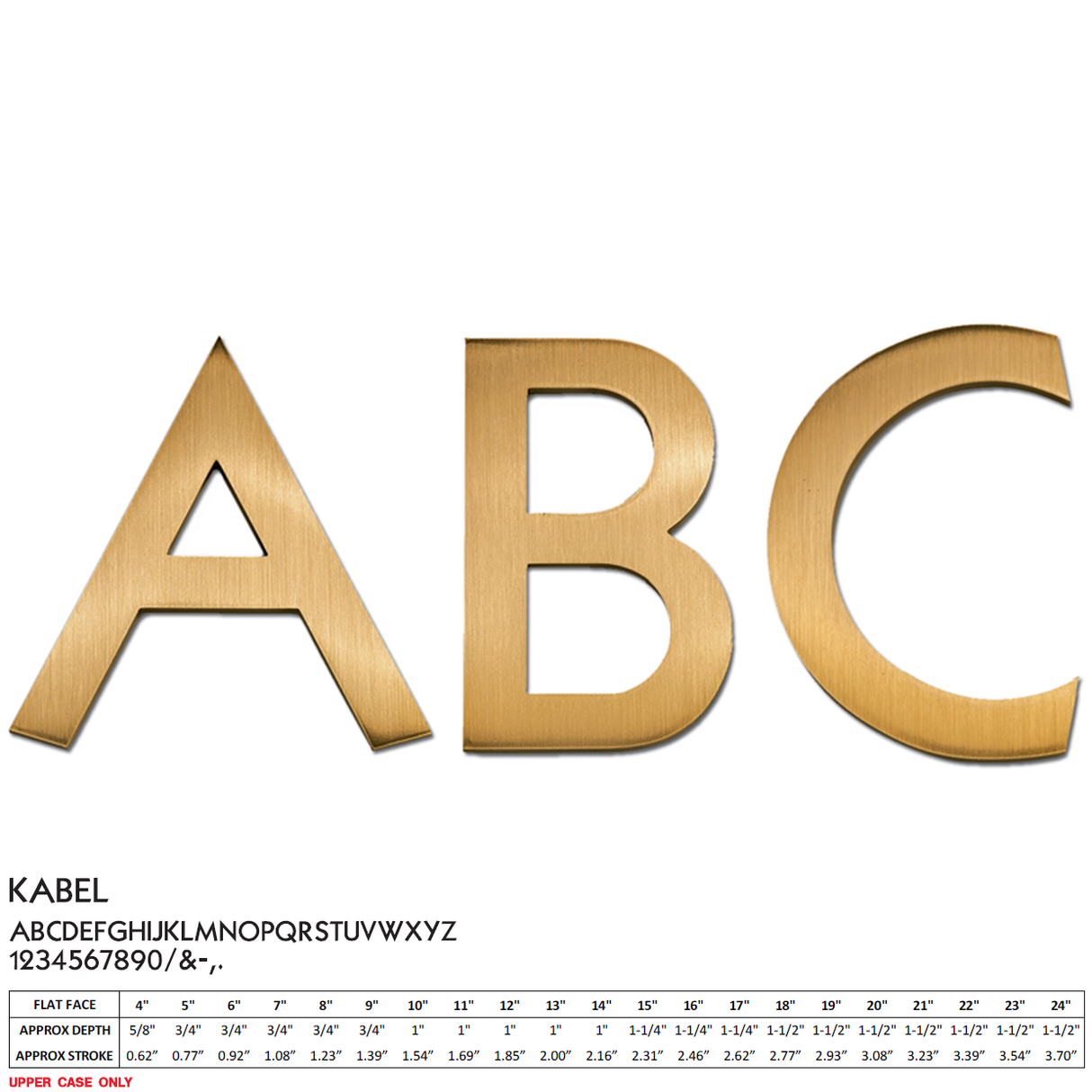 Flat Cast Brushed Bronze Sign Letters