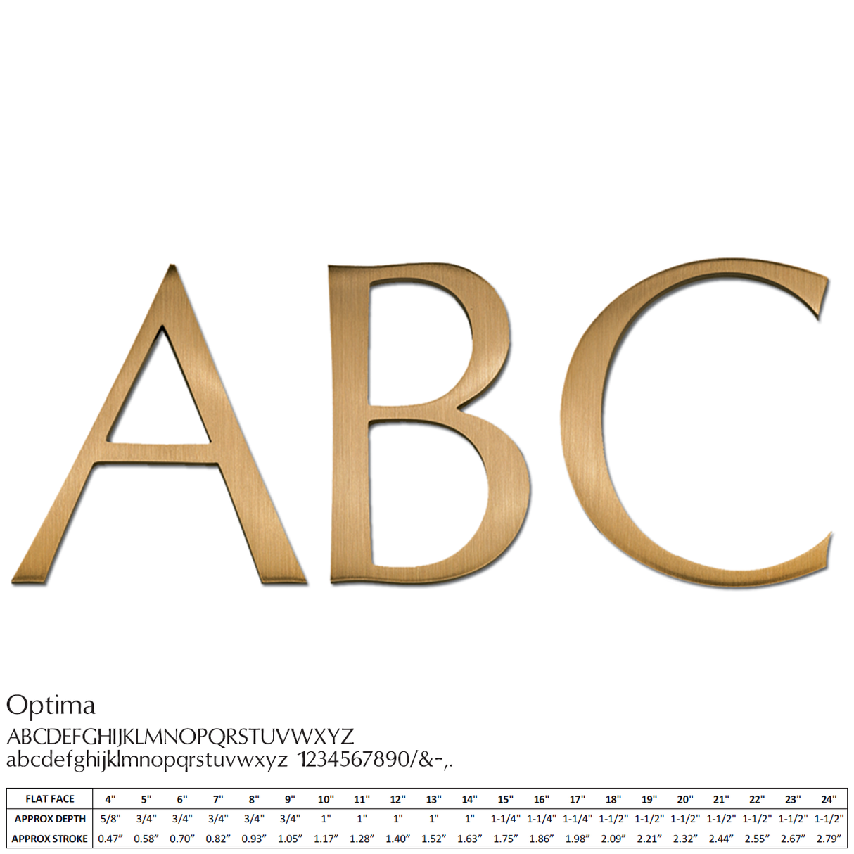 Flat Cast Brushed Bronze Sign Letters