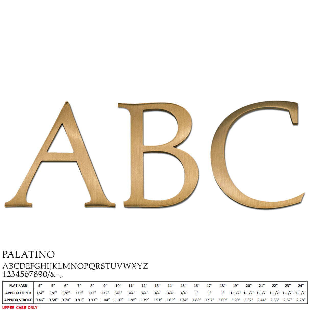 Flat Cast Brushed Bronze Sign Letters