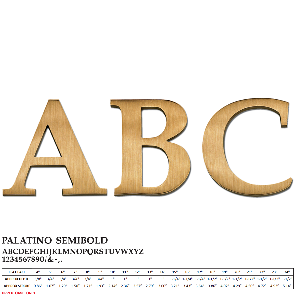 Flat Cast Brushed Bronze Sign Letters