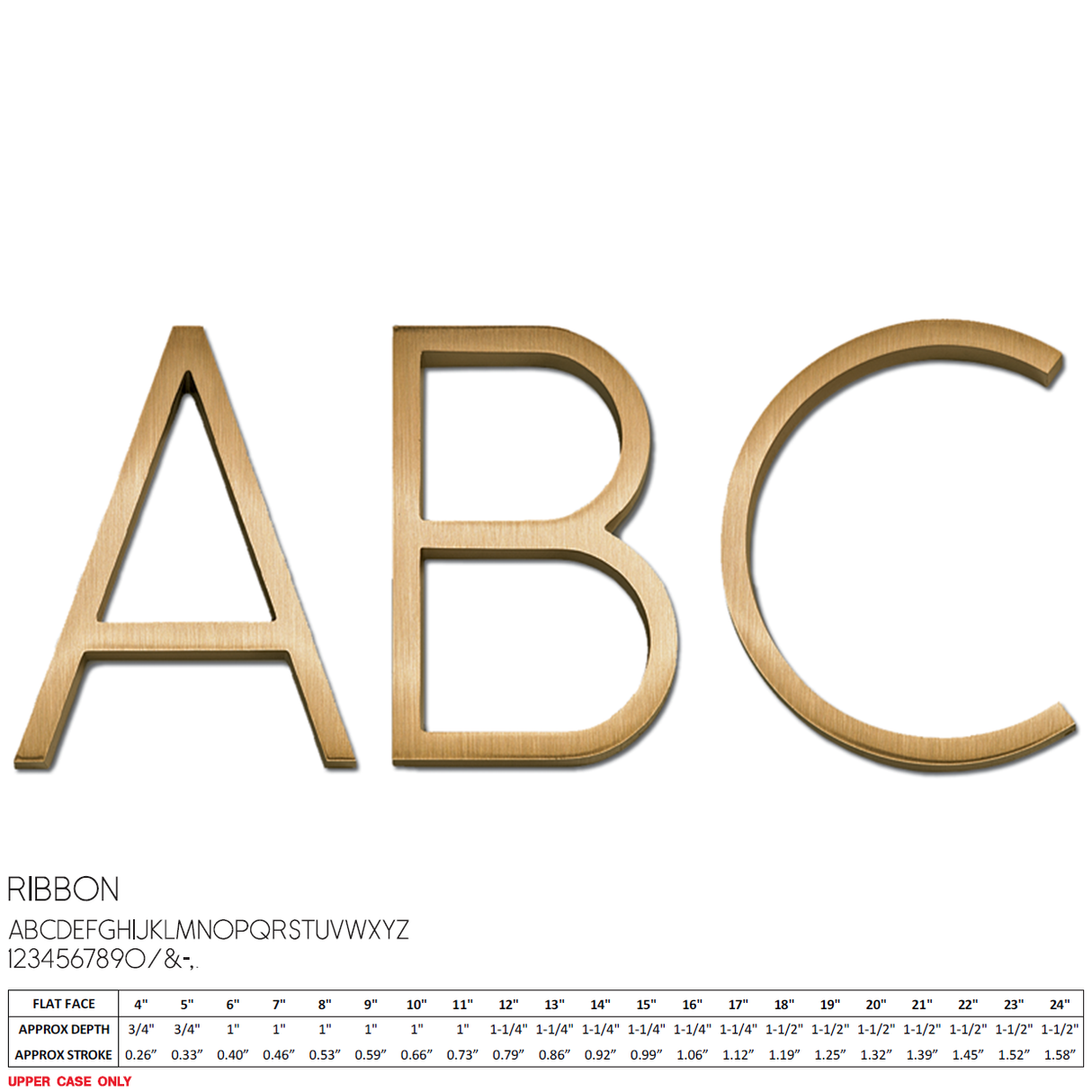 Flat Cast Brushed Bronze Sign Letters