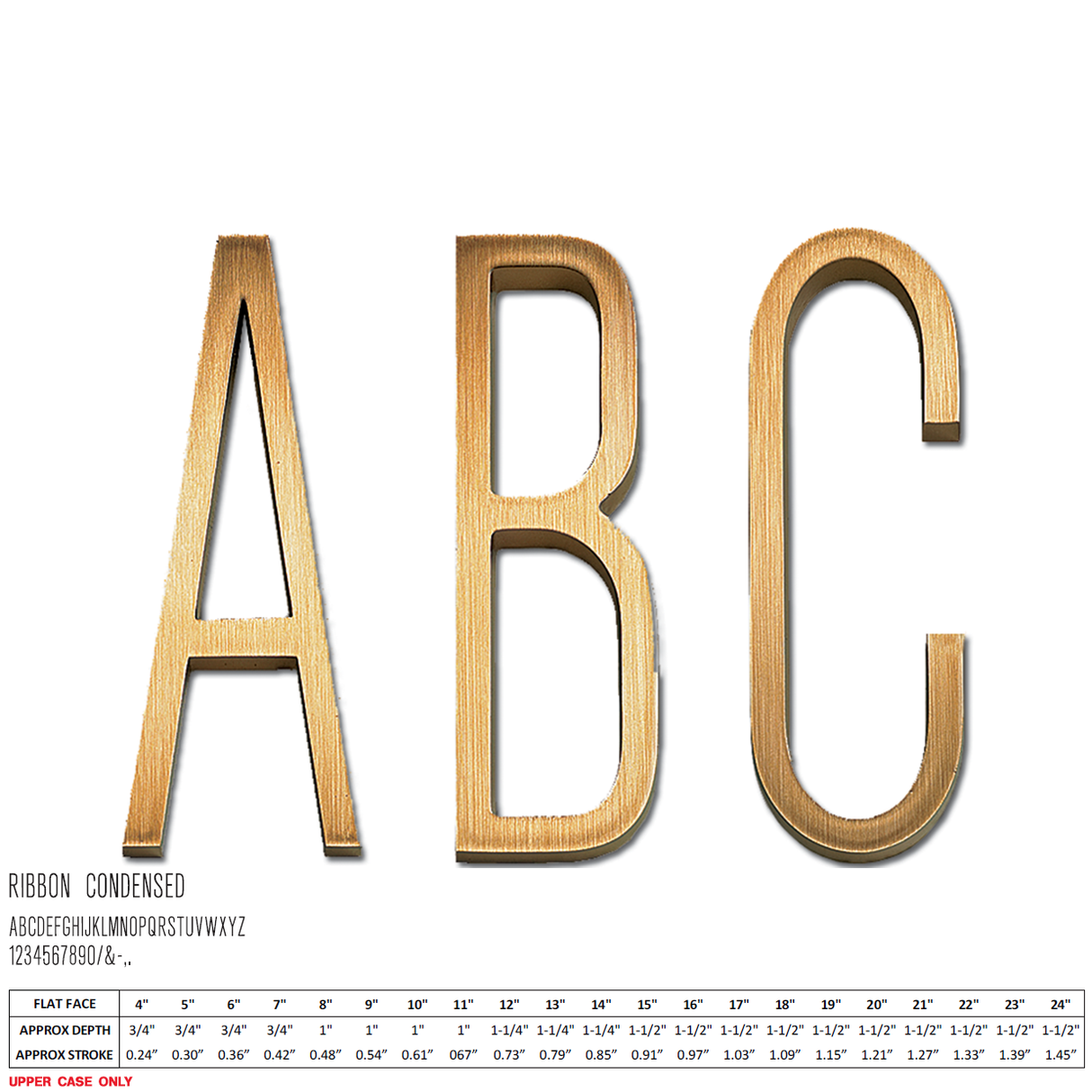 Flat Cast Brushed Bronze Sign Letters