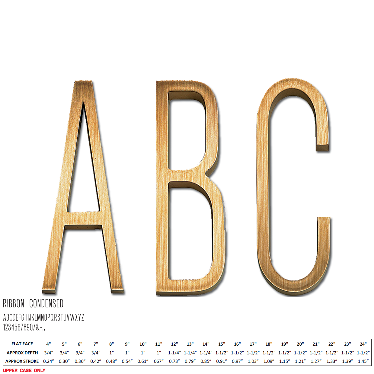 Flat Cast Brushed Bronze Sign Letters