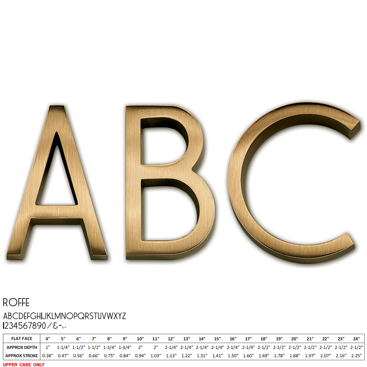 Flat Cast Brushed Bronze Sign Letters