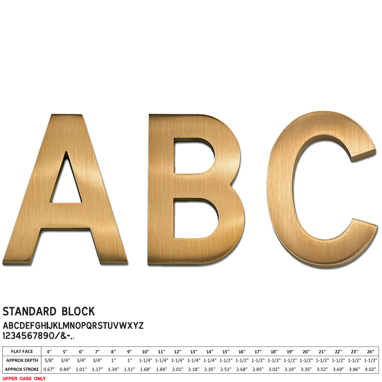 Flat Cast Brushed Bronze Sign Letters