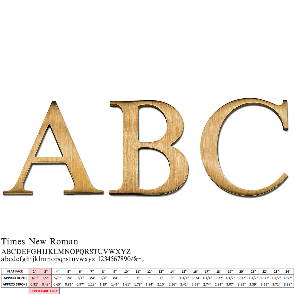 Flat Cast Brushed Bronze Sign Letters