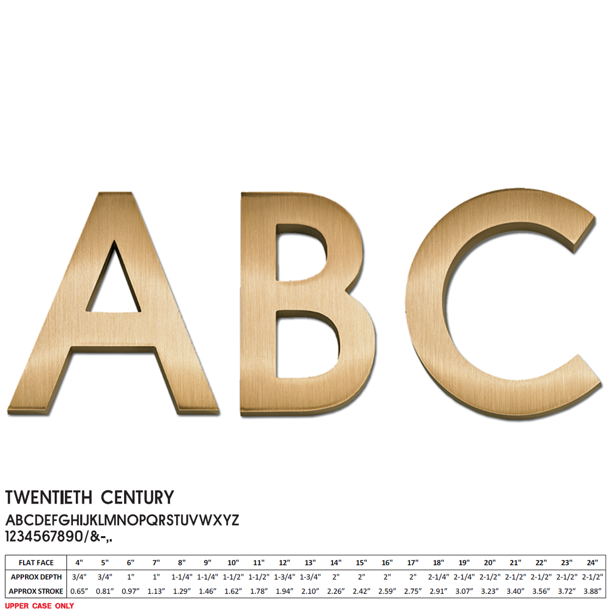 Flat Cast Brushed Bronze Sign Letters