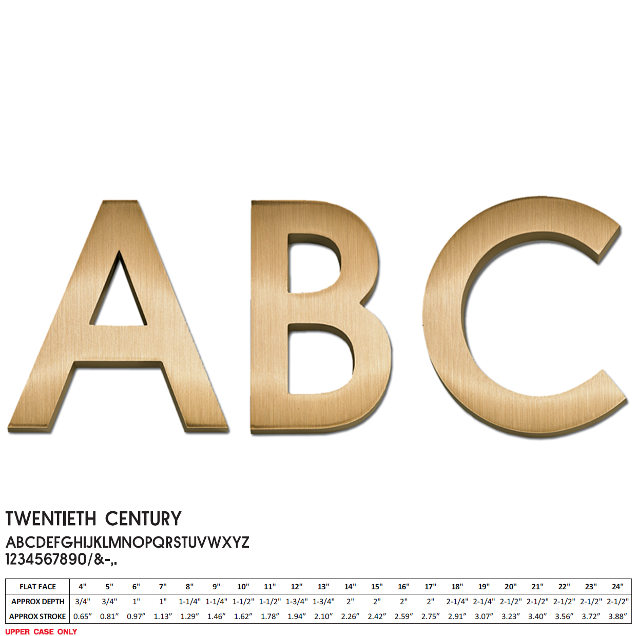 Flat Cast Brushed Bronze Sign Letters