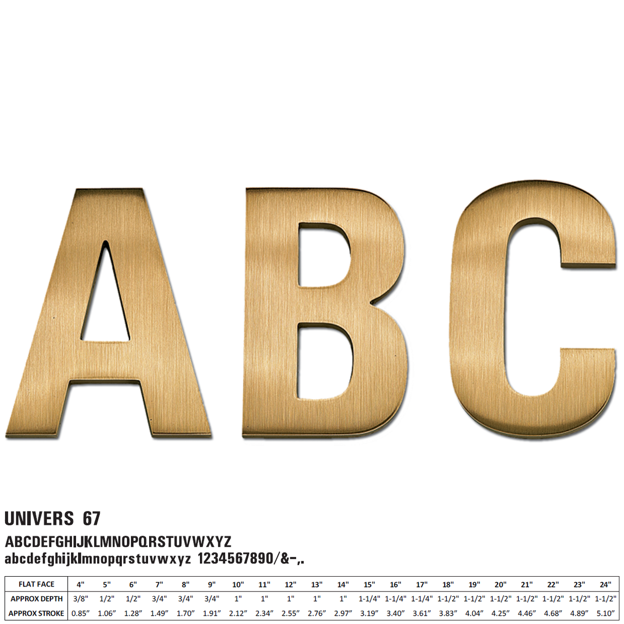 Flat Cast Brushed Bronze Sign Letters